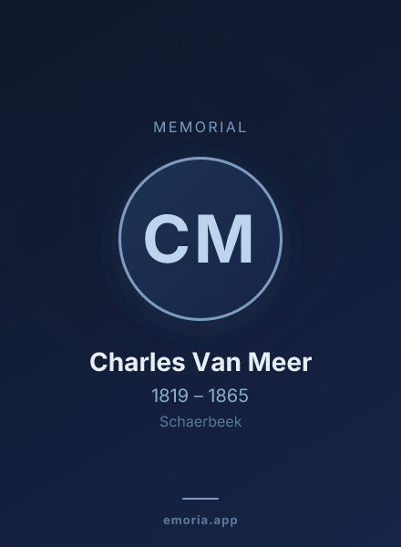 Memorial portrait of Charles Van Meer