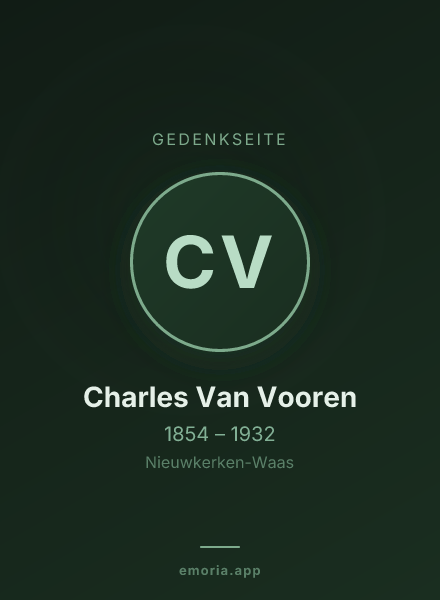 Gedenkportrait von Charles Van Vooren