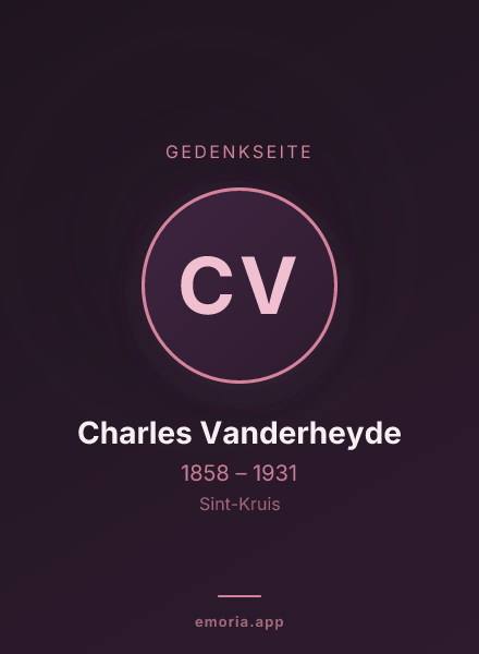 Gedenkportrait von Charles Vanderheyde