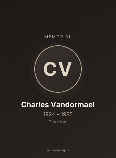 Memorial portrait of Charles Vandormael