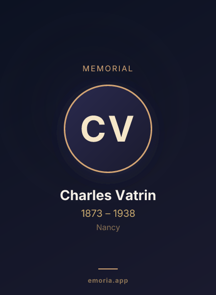 Memorial portrait of Charles Vatrin