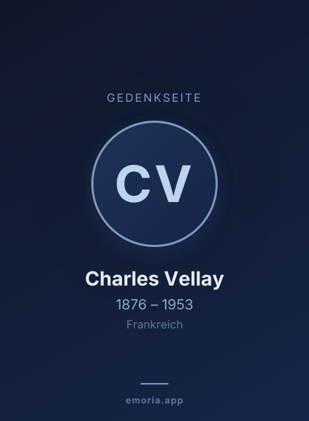 Gedenkportrait von Charles Vellay