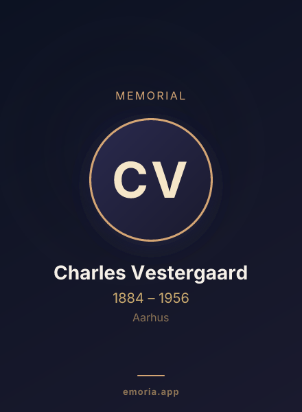 Memorial portrait of Charles Vestergaard
