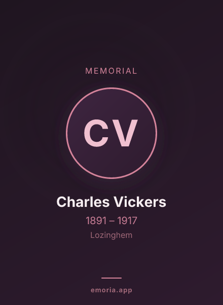 Memorial portrait of Charles Vickers