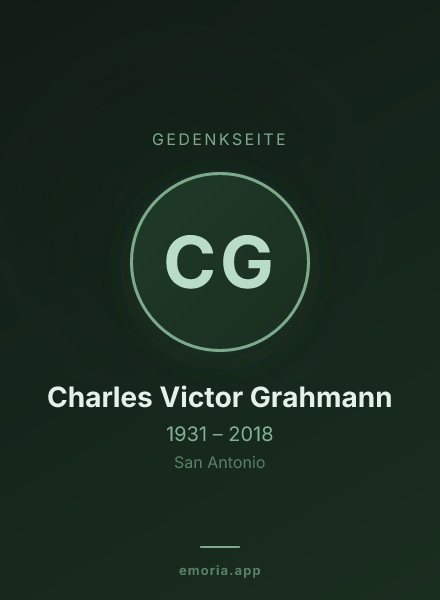 Gedenkportrait von Charles Victor Grahmann
