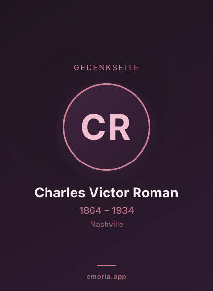 Gedenkportrait von Charles Victor Roman