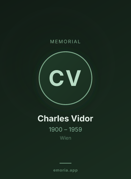 Memorial portrait of Charles Vidor