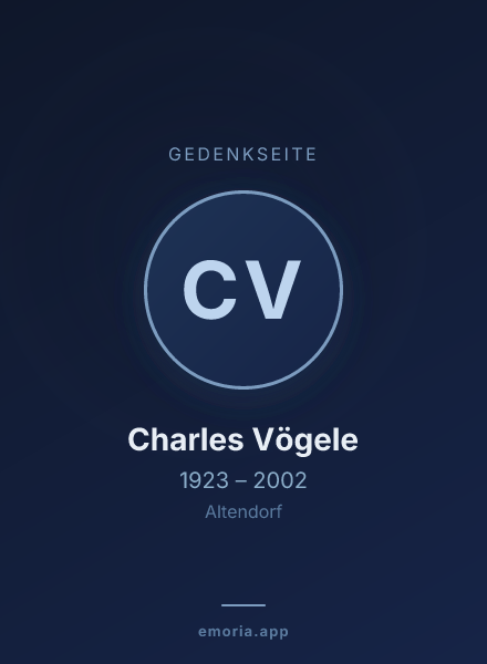 Gedenkportrait von Charles Vögele