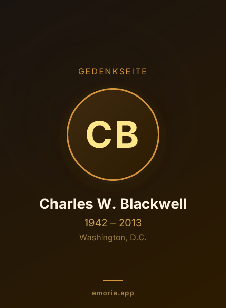 Gedenkportrait von Charles W. Blackwell