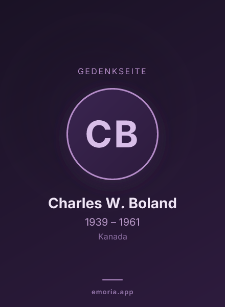 Gedenkportrait von Charles W. Boland