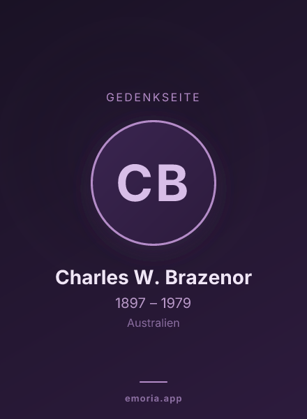 Gedenkportrait von Charles W. Brazenor