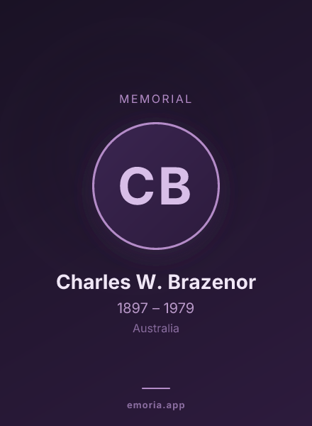 Memorial portrait of Charles W. Brazenor