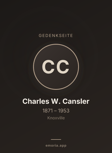 Gedenkportrait von Charles W. Cansler