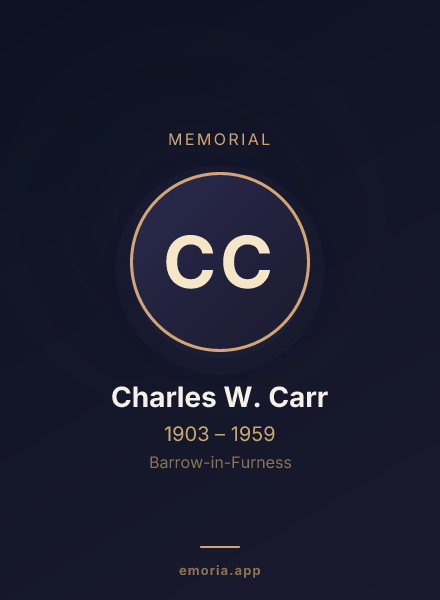 Memorial portrait of Charles W. Carr