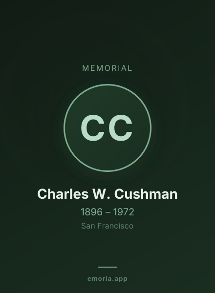 Memorial portrait of Charles W. Cushman