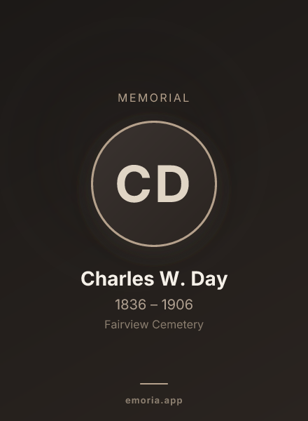 Memorial portrait of Charles W. Day