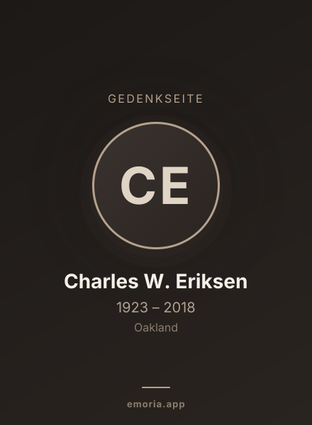 Gedenkportrait von Charles W. Eriksen