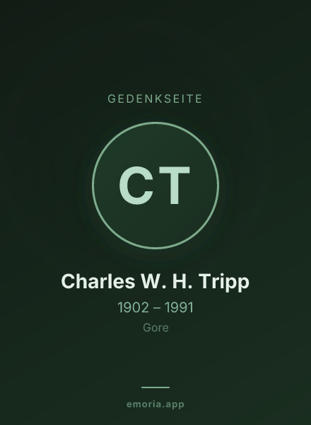 Gedenkportrait von Charles W. H. Tripp
