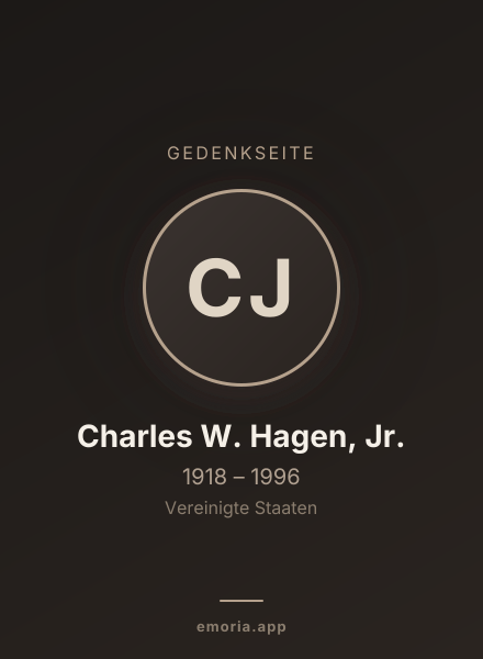 Gedenkportrait von Charles W. Hagen, Jr.