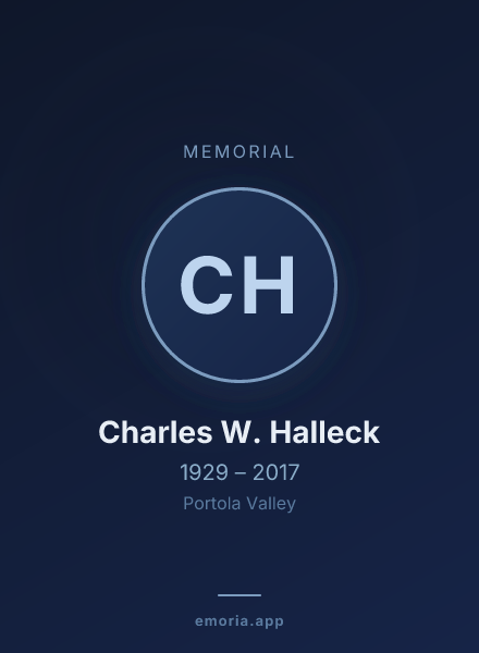 Memorial portrait of Charles W. Halleck