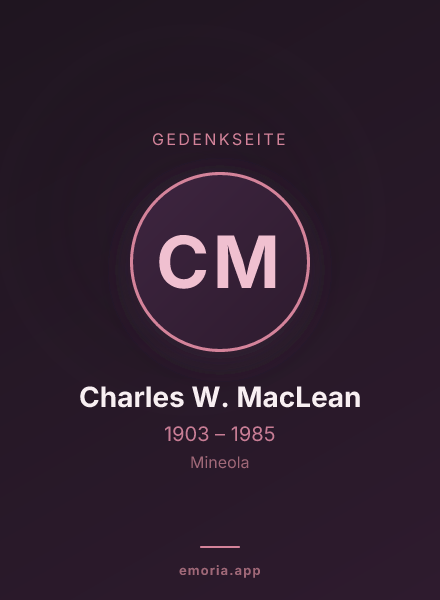 Gedenkportrait von Charles W. MacLean