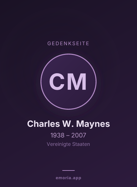 Gedenkportrait von Charles W. Maynes