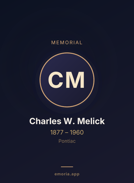 Memorial portrait of Charles W. Melick