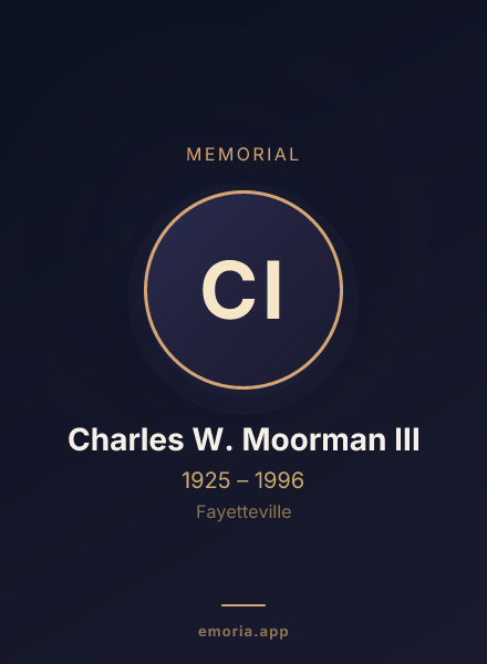 Memorial portrait of Charles W. Moorman III