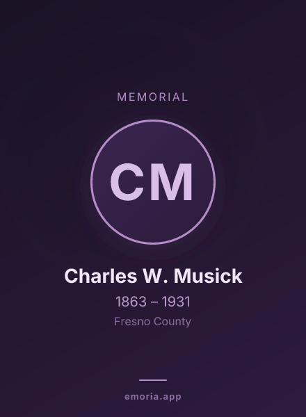Memorial portrait of Charles W. Musick