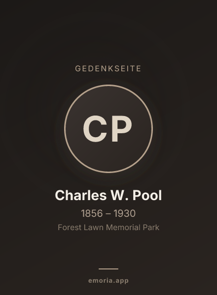 Gedenkportrait von Charles W. Pool