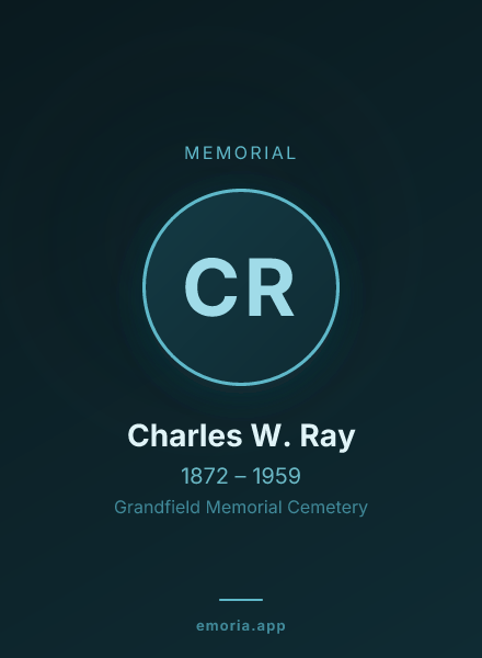 Memorial portrait of Charles W. Ray
