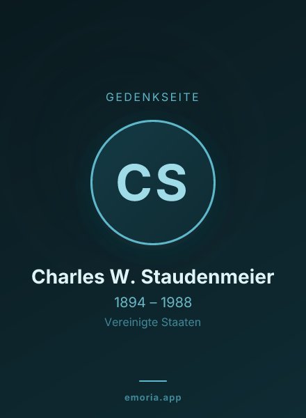 Gedenkportrait von Charles W. Staudenmeier