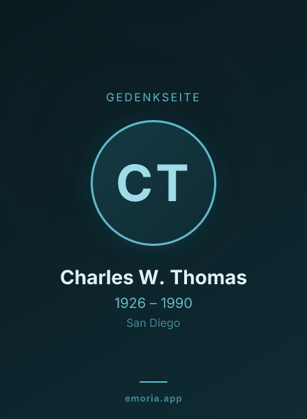 Gedenkportrait von Charles W. Thomas