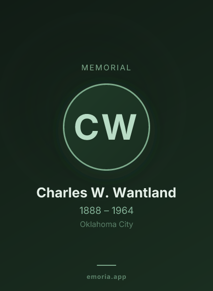 Memorial portrait of Charles W. Wantland
