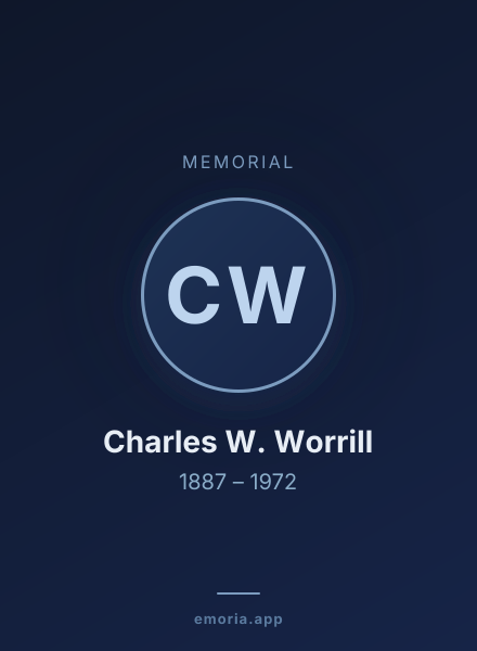 Memorial portrait of Charles W. Worrill
