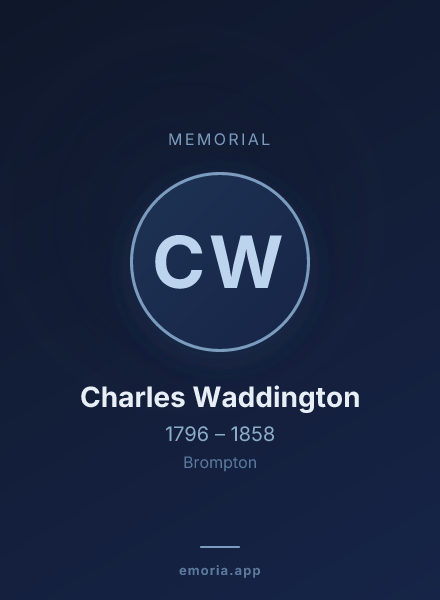 Memorial portrait of Charles Waddington