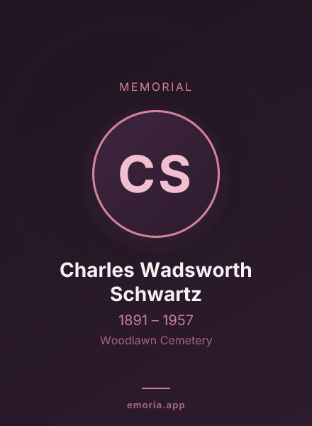 Memorial portrait of Charles Wadsworth Schwartz