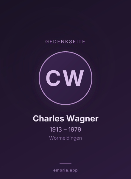 Gedenkportrait von Charles Wagner