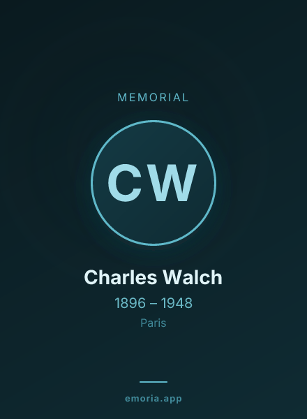 Memorial portrait of Charles Walch