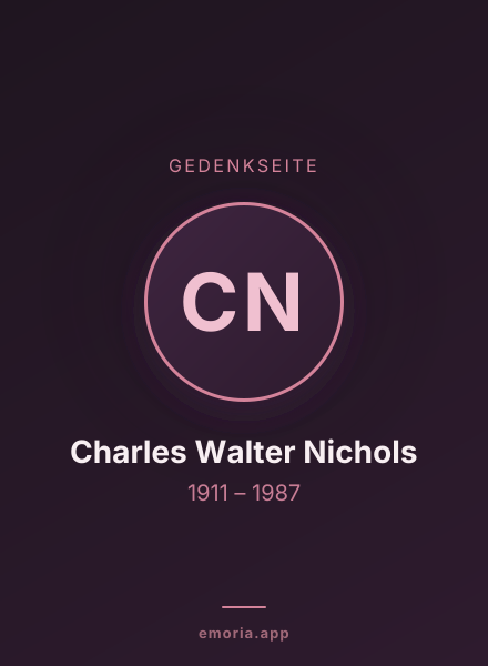 Gedenkportrait von Charles Walter Nichols