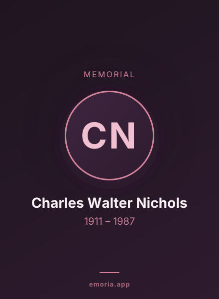 Memorial portrait of Charles Walter Nichols