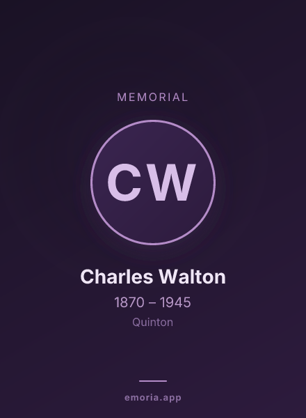 Memorial portrait of Charles Walton
