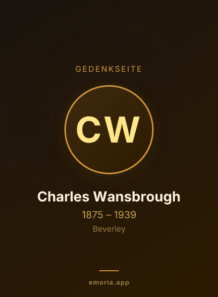Gedenkportrait von Charles Wansbrough