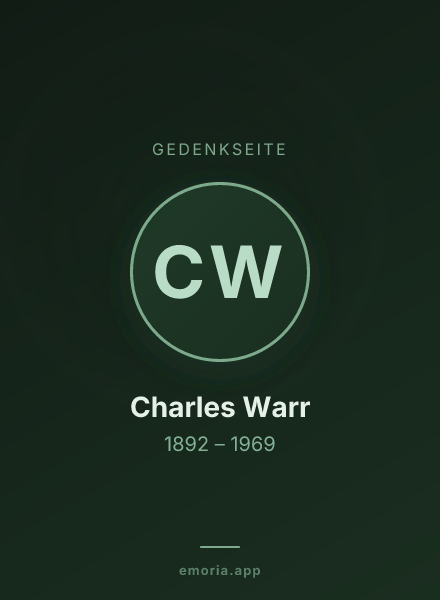 Gedenkportrait von Charles Warr