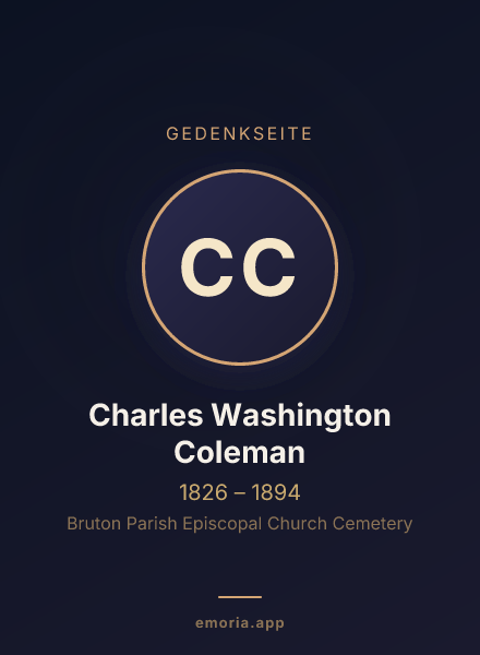 Gedenkportrait von Charles Washington Coleman