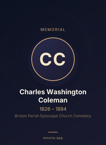 Memorial portrait of Charles Washington Coleman