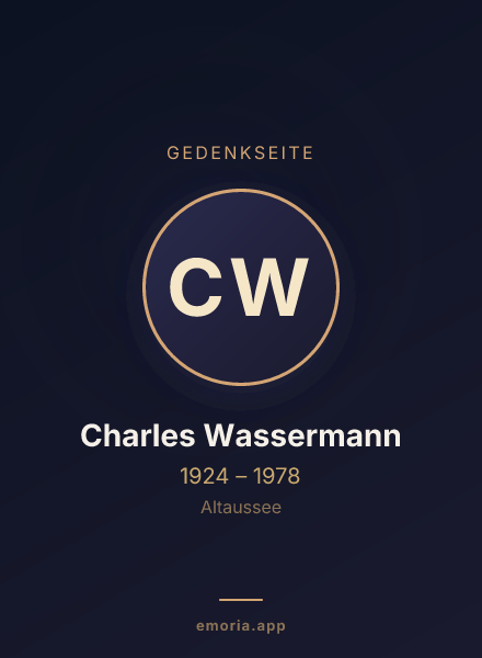 Gedenkportrait von Charles Wassermann