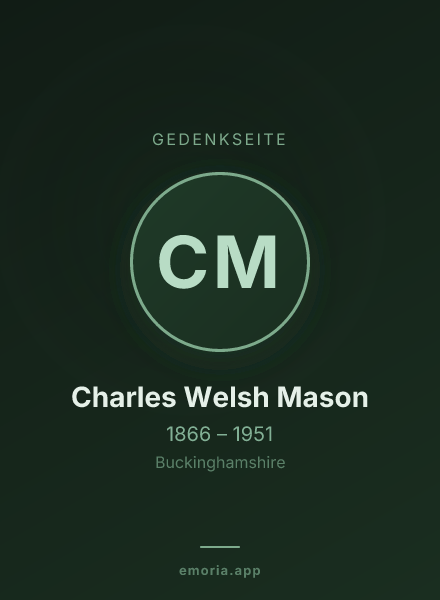 Gedenkportrait von Charles Welsh Mason