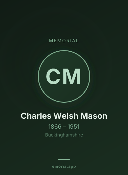 Memorial portrait of Charles Welsh Mason