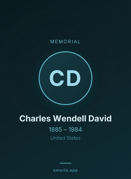 Memorial portrait of Charles Wendell David